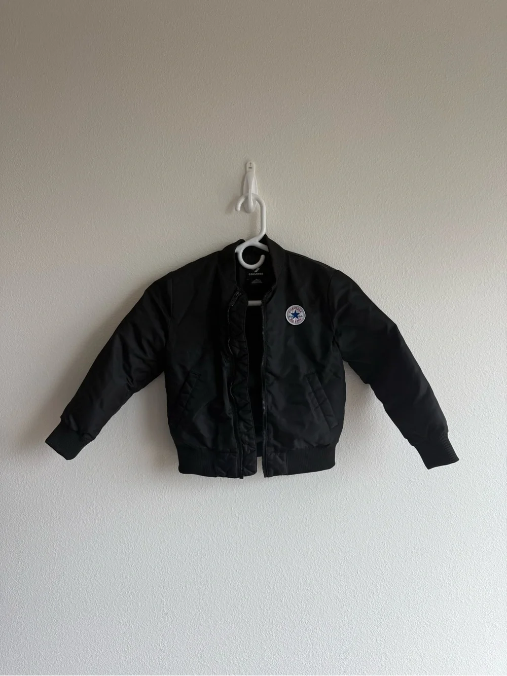 Converse All Star Kids Black Zip Bomber Jacket Size 5